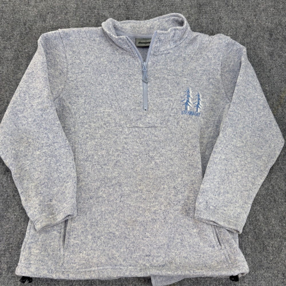 Renegade Club Steamboat 1/4 Zip Knit Pullover Sweater Blue Size S